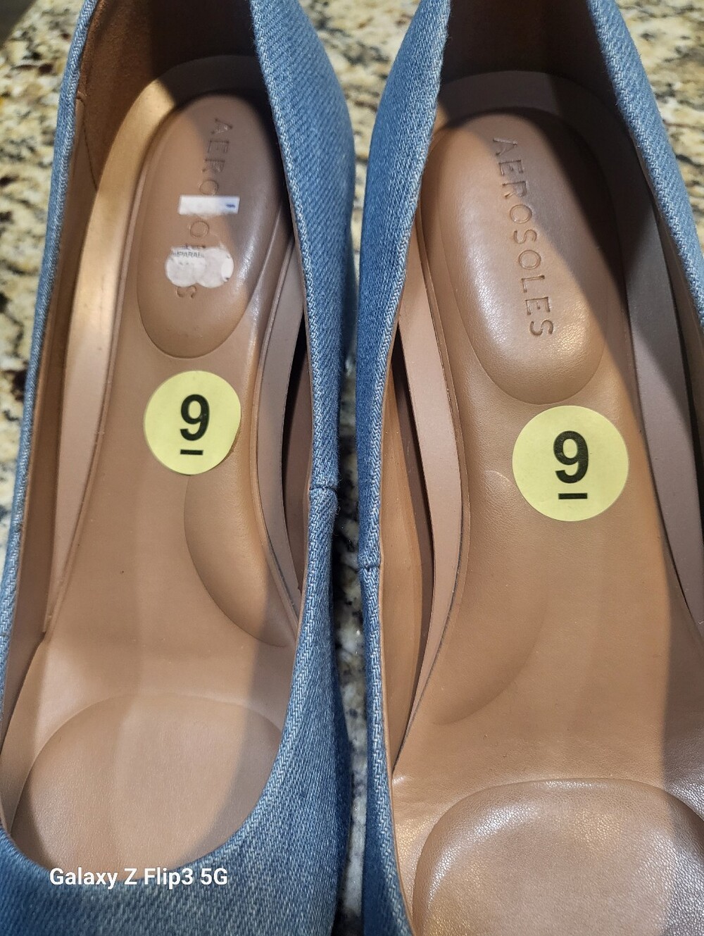 AEROSOLES Denim Blue Slip-On Pumps  Size (9) Pre-owned.